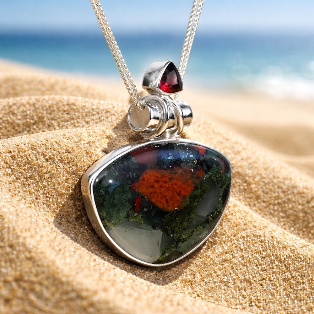 Bloodstone & Garnet Necklace - Picture 8 of 13
